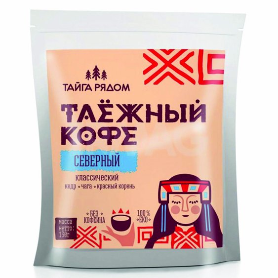 Tajga Káva s Cédrom, Čakankou, Čagou a Červeným Koreňom 130 g.jpg