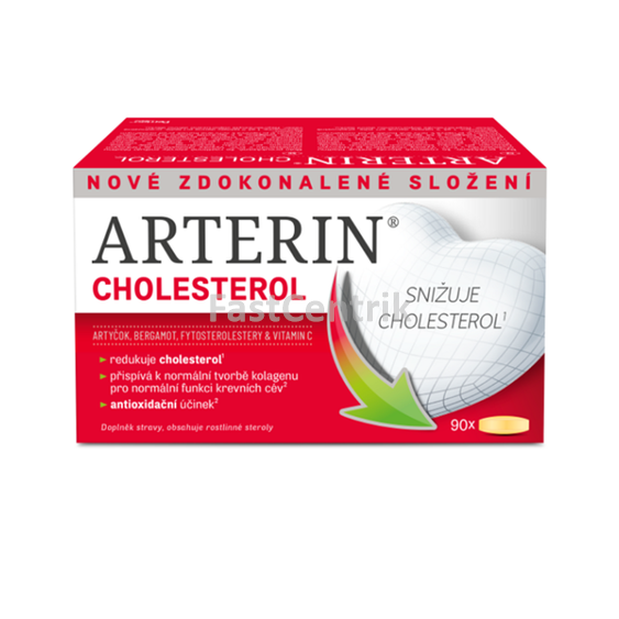 ARTERIN Cholesterol Tablety 90ks (Prírodné extrakty bergamot artičok a fytosteroly).png