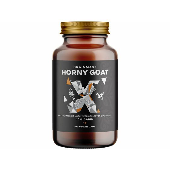 Horny Goat Extrakt 10% ikarínu, na zberateľské účely Kapsule 100ks - BrainMax (Krpčiarka-Epimedium).jpg