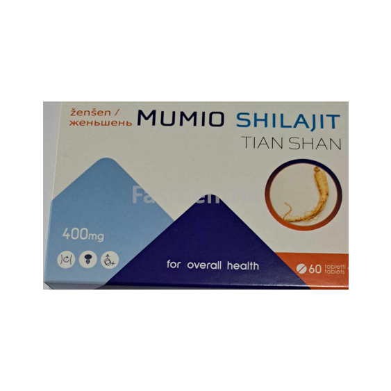Mumio - Shilajit Tian Shan so Sibírskym Ženšeňom Tablety 60 ks (Kirgizsko).png