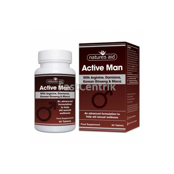 Natures Aid ACTIVE MAN - Tablety 60ks (Arginín, Kórejský ženšen, Maca, Damiána, Zinok).jpg