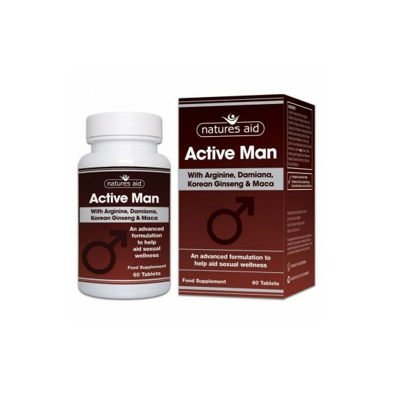 Natures Aid ACTIVE MAN - Tablety 60ks (Arginín, Kórejský ženšen, Maca, Damiána, Zinok).jpg